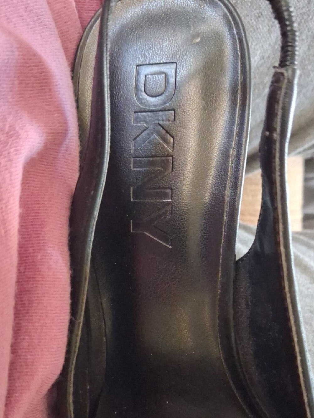 Dkny Brown Woven Pointed Toe Slingback Mules with Black Trim - Picture 2 of 4